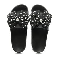 Penkiiy New Velike veličine luk sandale svijetle dijamantske papuče velike veličine polka tat papera