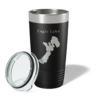 Eagle Lake Map Tumbler Travel Chling Izolirani laserski urezani kafić Kalifornija oz Mornary Blue