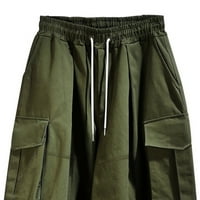 Podesivi kratke hlače za struk retro multi-džepne crteške muške labave ljetne hlače sa elastičnim pojasom hip hop stilu savršene za casual