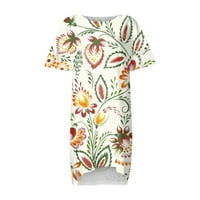 Haljine za žensko čišćenje Žene Ljetni modni casual cvjetni print okrugli vrat Haljina kratkih rukava