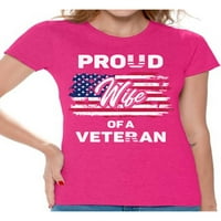 Neugodni stilovi Ponosna supruga veterana za majicu Veteran Kolekcija odjeće pokloni za ženu Američka