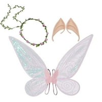 Fairy Elf Halloween Coustum Cosplay Sparkle Angel Wing prerušavanje zabave Favoriti cvjetni vijenac