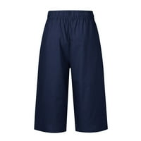 Amousa Ljetne ženske hlače za ženske pantalone Solidne nepravilne pantalone Ležerne prilike za ženske kaprike sa džepovima
