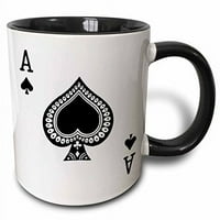 3Droza ACE of Spades Playir Card - crna pauša - pokloni za kartice Igrači igrači poker mosta - dva tonska crna krigla, 11 unca