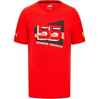 Scuderia Ferrari F Puma muške Carlos Sainz Vozač majica-crna crvena