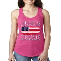 Divlji Bobby, Isus je moj Spasiteru Trump je moj predsjednik vjerski ponos američki zastava političkim ženskim trkačkim cisterom, malina, velika