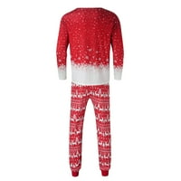 Dezsed Božićni odmor Pajamas setovi ženskih modnih dugih rukava Xmas Sleep bagering Božićne PJS za obitelj Red XXXL