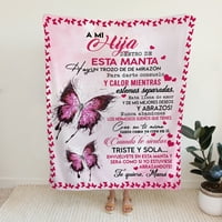 Obiteljski LLC do moje kćeri leptir pokrivač, pokrivač na daljinu, poklon na daljinu za kćer iz mame, poklon za rođendan, diplomski poklon za kćer