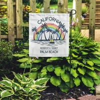 California Rainbow Predivan zalazak sunca Slagan Sumt Surf i Palm Beach Garden Zastava Dekorativna zastava Kuća baner