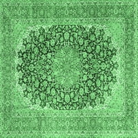 Ahgly Company Zatvoreni kvadratni medaljon Smaragd zelene tradicionalne prostirke, 6 'kvadrat