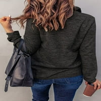 Duksevi za žene četvrti zip pulover Žene stajati ovratnik tunike dugih rukava s džepovima