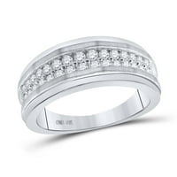 10k bijeli zlatni okrugli dijamant s dvostrukim rukama prsten za dvostruko redak CTTW