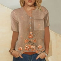 Košulje kratkih rukava za žene Vintage Ispis Grafičke majice Bluze casual plus veličina osnovnih vrhova pulover