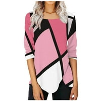 Ženski vrhovi grafički grafički otisci bluza modne žene majice posade vrat ljetna tunika tee ružičasta m