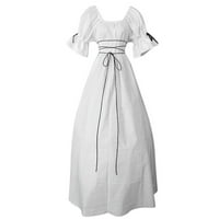 Gotyou ženska vintage kratka haljina za latinu rupu O-izrez Cosplay haljina bijela l