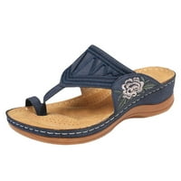 Aueooeo ženske sandale, ljetne sandale Wone plus veličina Otvoreni nožni prst na klizače Sandale Flip flops cvjetne sandale sa sandalama srednje pete