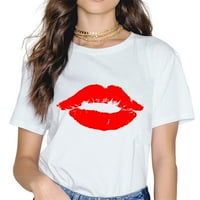 Zavodljive crvene usne Grafičke žene T-majice Girls Tops
