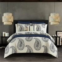 Chic Home BCS00170-US Macon Comforter & Quilt set, mornarica - kralj Veličina