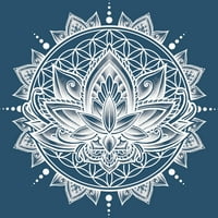 Lotus Mandala - Bijela muška mornarska plava grafički grafički tenk - dizajn od strane ljudi s