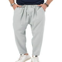 Luxplum muns harem hlače sa džepovima pantalone na baš boju dno lagane pant jogger svijetlo sive s