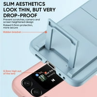 Elepower za Galaxy Z Flip futrola, ultra tankim kožom hrapava školjka sa sklopivim skrivenim nosačem