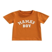 Calsunbaby novorođenčad ležerne majice Ljetna ulična odjeća za dječake Pismo Ispis Kratki rukav Pulover okruglog vrata