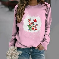 Ženska božićna dukserica Santa tiskane mashirts dugih rukava pulover casual crewneck labav udobni džemper