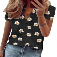 Ženske majice kratkih rukava Ladies Ruckel V-izrez Top T-majice Plus veličina cvjetni kaftan tunički