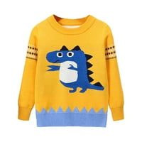 Uuszgmr džemperi za dječake Djevojke Toddler Cartoon Dinasour print džemper s dugim rukavima Topli pleteni