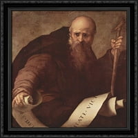 St. Anthony Abbot Veliki crni ukrašeni drveni okviri Canvas Art by Jacopo Pontonmo