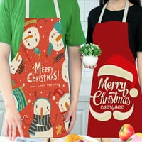 Božićna pregača, odrasli Santa Claus Linen APron Xmas Holiday Decorativni kostim dodatak