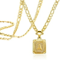 Zlatne ogrlice za žene Muškarci Teen Girls Najbolji prijatelj Modni trendy Figaro lanac kvadratnih slova
