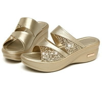 Francuska Dimple ženska modna ljetna solidna peep toe casual wind platforme cipele dame sandale zlato