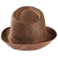 Solaclol Unise Trilby Gangster Cap Beach Sun Straw Hat Band Sunhat