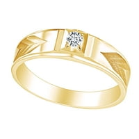 Prirodni dijamantski akcenti mens angažman vjenčani prsten 14K Čvrsto žuto zlato prsten veličine-9