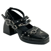 Woolbling Girls Lagane visoke pete Gothic Lolita cipela za obuću modni Chunky blok crni 8.5
