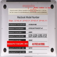 Kaishek Hard Case Shell pokrivač samo kompatibilan - rel. Najnoviji macBook Pro 15 Dodirnite + crni poklopac tastature Model: A1990 i Galaxy A 0178