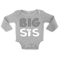 Neugodni stilovi Dječja najava Baby Romper Cat Bodysuit za djevojke Big Sis Jedna trudnoća Otkrijte