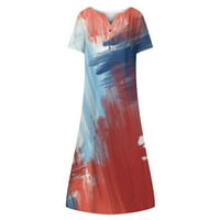 4. jula haljina za žene plus veličine američke zastave za lakiranje