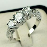 Prstenovi za teen djevojke, prirodni srebrni dragujski luksuzni sud za vjenčani prsten