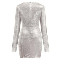 Plus veličina haljine za žene Dressy Fashion Žene Ležerne prilike s dugim rukavima Slatko jesenski pulover V-izrez V-izrez džemper s džepovima haljina s dugim rukavima