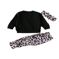 Nova dječja djeca dječja dječja odjeća top košulja Leopard hlače gamaše za glavu za glavu