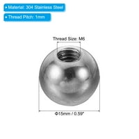 UXCell M6x kuglični matice, navoj nehrđajući čelik okrugli rupa za vijak za vijak, srebro