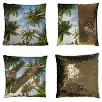 Kokosova palma Perspektivna pogleda Pogledajte reverzibilni sireni jastuk za jastuk za kućni dekor Sixin
