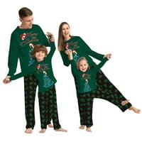 Božićne pidžame za obiteljski čišćenje Porodični pidžami postavljaju plaid elk santa odgovara PJS festival