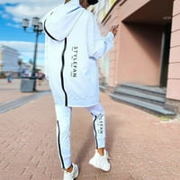 Outfmvch ženske hlače Modna dva seta TrackSuit Streetwear Trčanje sportske kapuljače sa zatvaračem Postavljene