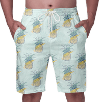 Muške havajske pristiglih plaža Swim Trunks za dječaka Ležerne prilike Lagani elastični šargani za vuču kratke hlače Brzo sušenje sa džepovima -8xl Veličine, pinansku veličinu, lagano plavo