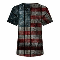Olinnn Popust Dan nezavisnosti Grafičke majice za žene kratki rukav modni dame bluza vrhovi američke