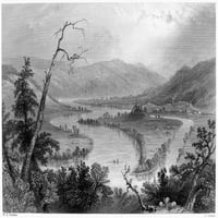 New York: Susquehanna. Nview rijeke Susquehanne iznad Oswega, New York. Čelično graviranje, 1839. Print
