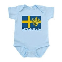 Cafepress - Sverige zastava za zastavu BodySuit - Beby Light Bodysuit, Veličina Novorođenčad - meseci